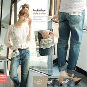 ���[�X���|�C���g�Ɂ�cotton100%�����[�X�t�X�g���[�g�f�j���p���c��410932
