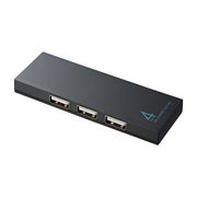 USB-HUM410BK�@�T�����T�v���C ���Εt�X����4�|�[�gUSB2.0�n�u�@�u���b�N