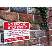 �yPLASTIC SIGN BOARD�z CA-36 No Smoking Stop Engine