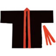 【ATC】カラー不織布ハッピ小学校高学年～中学生用黒(赤襟) 1550