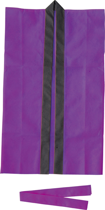 【ATC】ロングハッピ不織布紫幼児～小学校低学年用(ハチマキ付) 1559