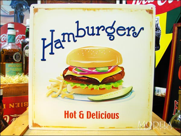 アメリカンブリキ看板 Hamburgers/ハンバーガー