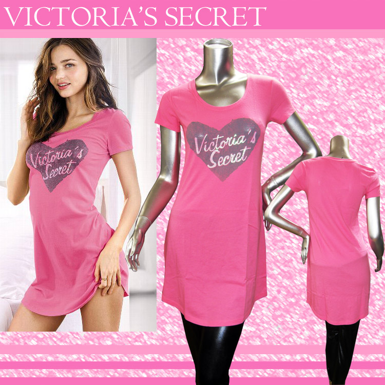 Victoria S Secret ビクトリアシークレット ロゴ スパンコール ハート 半袖tシャツワンピ ピンク アパレル 株式会社 ユー エス トレーディング 問屋 仕入れ 卸 卸売の専門 仕入れならnetsea