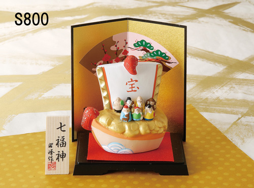 ☆笑福喜楽☆ お目出度い「縁起の置物」 【宝船 七福神（小）】 | 卸売