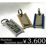スチールシルバー＆ピンクゴールド＆ブルースターダストステンレスペンダント/アクセサリー
