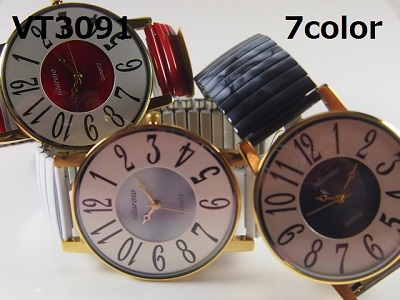 ＶＩＴＡＲＯＳＯレディース腕時計　ジャバラベルト　日本製ムーブメント　大きめ文字盤