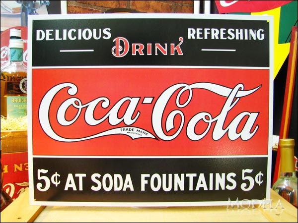 アメリカンブリキ看板 コカ・コーラ 5セントの源泉