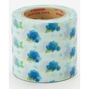 デザイン和紙テープ Rink flower deco rose blue wide  1巻