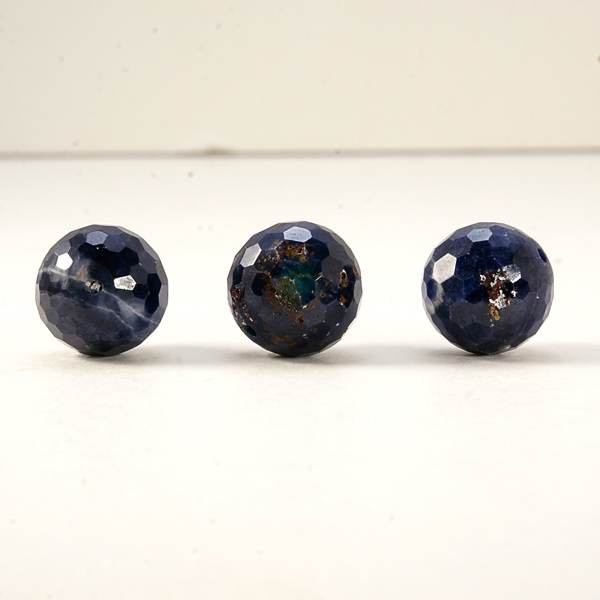 【わけあり】128面カット サファイア φ12mm バラ売り(天然石ビーズ)