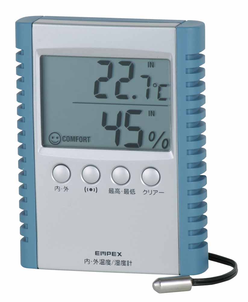 【離れた場所の温度を計測】デジコンフォII(デジタル湿度計/内外温度計)