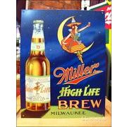 アメリカンブリキ看板 ミラービール -High Life Brew-