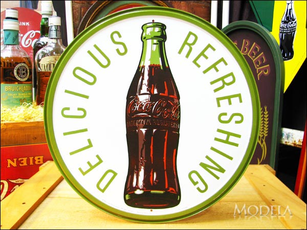 アメリカンブリキ看板 コカ・コーラ 1960年代ボトル＆ロゴ