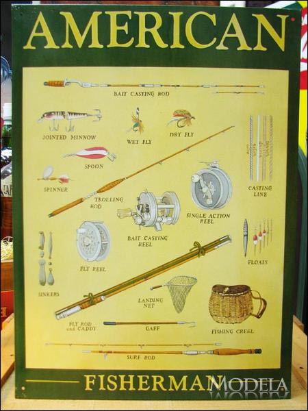 アメリカンブリキ看板 釣り道具の歴史
