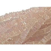 天然石 スクエアプレートビーズ ハンドカットストーン/ローズクォーツ（Rose quartz)