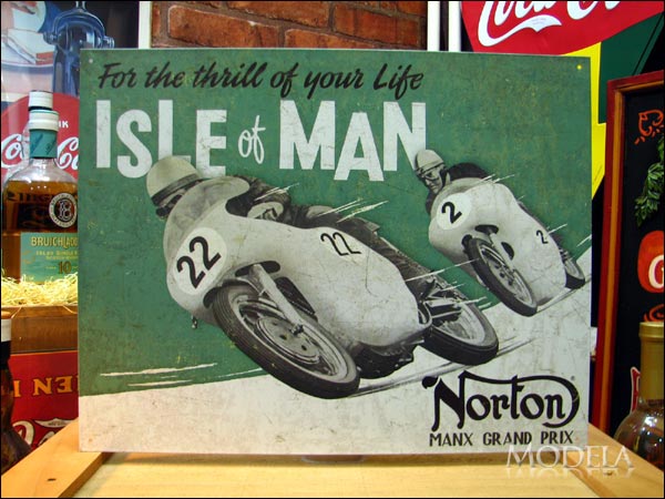 アメリカンブリキ看板 Norton/ノートン 男の島