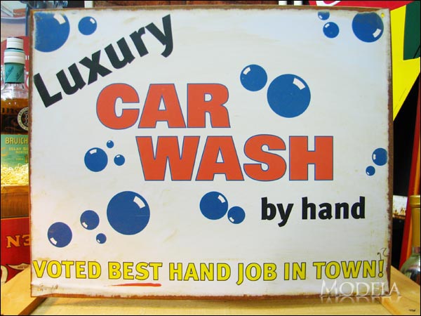 アメリカンブリキ看板 贅沢な車洗い