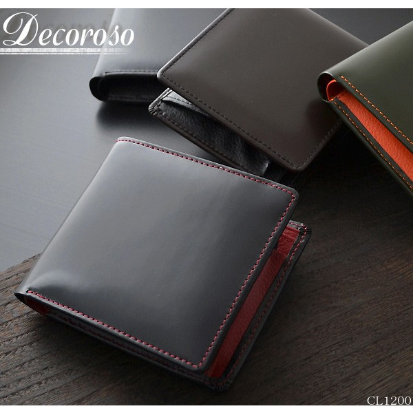 DECOROSO～デコローゾ　メンズ馬革短財布　CL-1200　4色展開