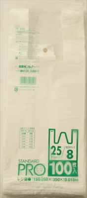 Ｙ－１Ｈレジ袋ＮＯ８／２５　１００枚　白 【 日本サニパック 】 【 ポリ袋・レジ袋 】