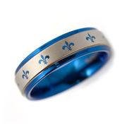 刻印可能 タングステン 6mmフレアリング 指輪 ブルー