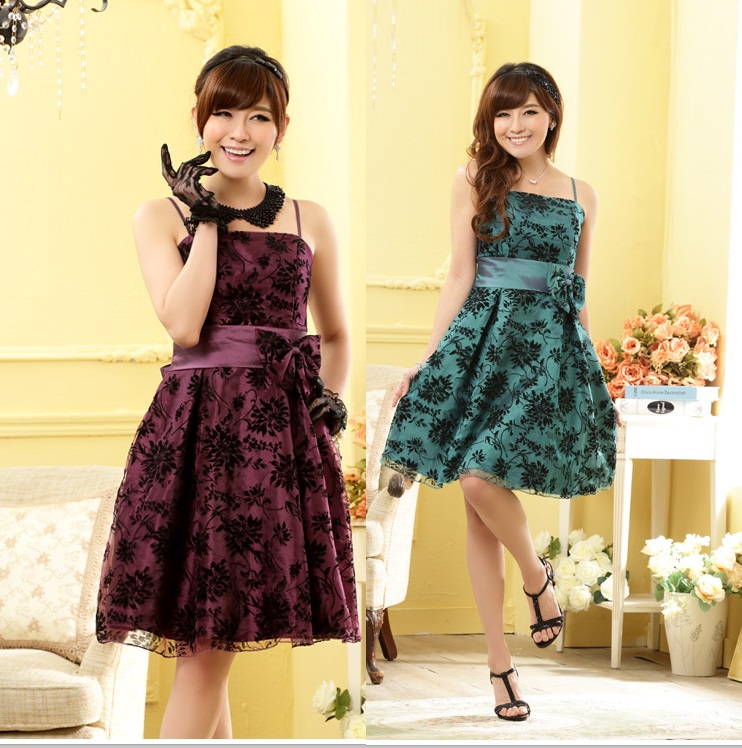 特価★上品　花柄レース　ドレス　ワンピース#9705