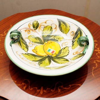 【イタリア製】　陶器　絵皿　ハンドペイント レモン柄（直送可能）
