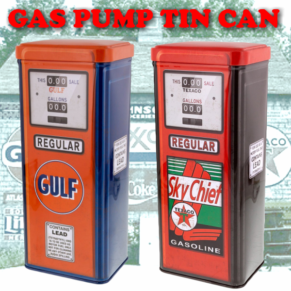 GAS PUMP TIN CAN CASE 【 ガスポンプ ティンカンケース GULF / TEXACO 】