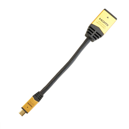HORIC HDMI-HDMI MICRO変換アダプタ 7cm ゴールド HDM07-33
