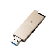 エレコム USBメモリー/USB3.0対応/スライド式/高速/DAU/64GB/ゴールド