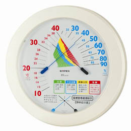 EMPEX 温度計 環境管理 温・湿度計「熱中症注意」 掛用 TM-2482