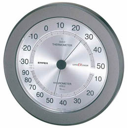 EMPEX 温度・湿度計 スーパーEX高品質 温度・湿度計 壁掛用 EX-2737 メタリ