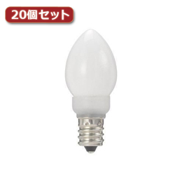 YAZAWA ローソク形LEDランプ電球色E12ホワイト20個セット LDC1LG23E1