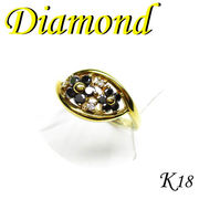 1-1612-03001 RDZ  ◆  K18 イエローゴールド リング  ブラック ダイヤモンド 0.36ct　11号