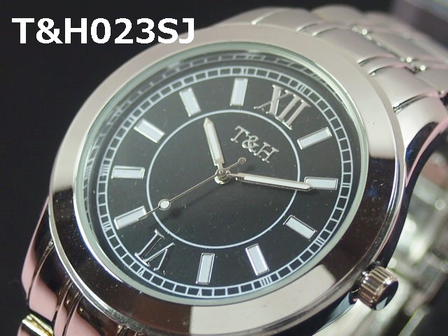 T＆Hメンズ腕時計　メタルウォッチ　日本製ムーブメント　ビッグフェイス