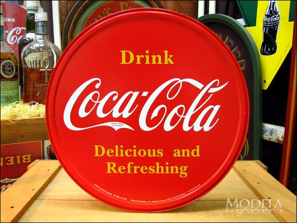 アメリカンブリキ看板 コカ・コーラ ボタン型ロゴ