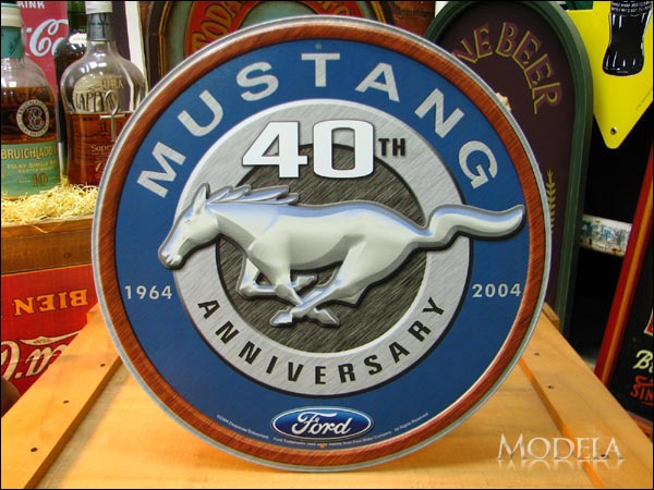 アメリカンブリキ看板 フォード マスタング ラウンド -40th Anniversary-