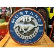 アメリカンブリキ看板 フォード マスタング ラウンド -40th Anniversary-