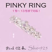 リング-5 / 1144-2065 ◆ Silver925 シルバー ピンキーリング フラワー ピンクCZ