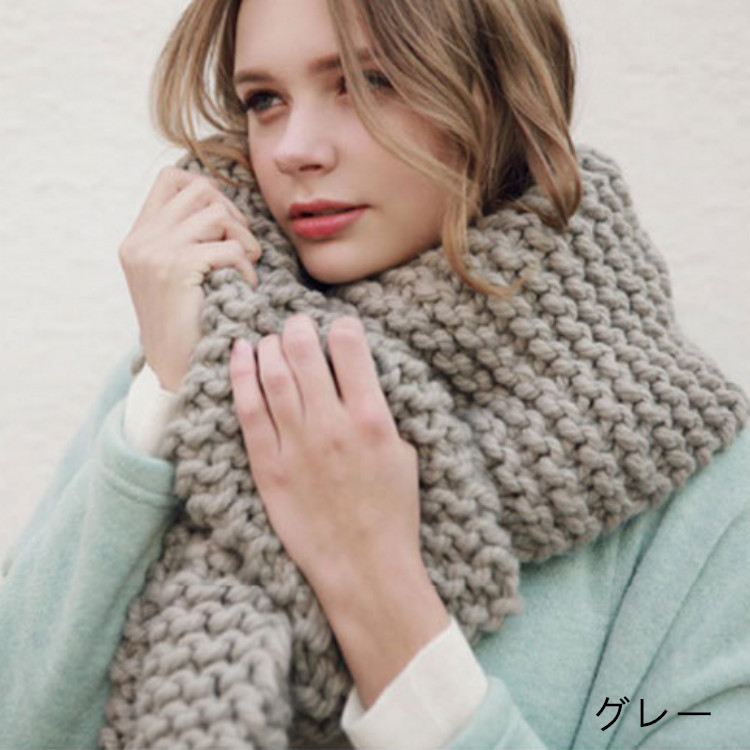 毛糸手編みマフラー スカーフ ロングサイズ男女兼用カップル 防寒 厚い