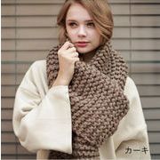 毛糸手編みマフラー スカーフ  ロングサイズ男女兼用カップル 防寒 厚い柔らか素材 肩掛け210cm全7色