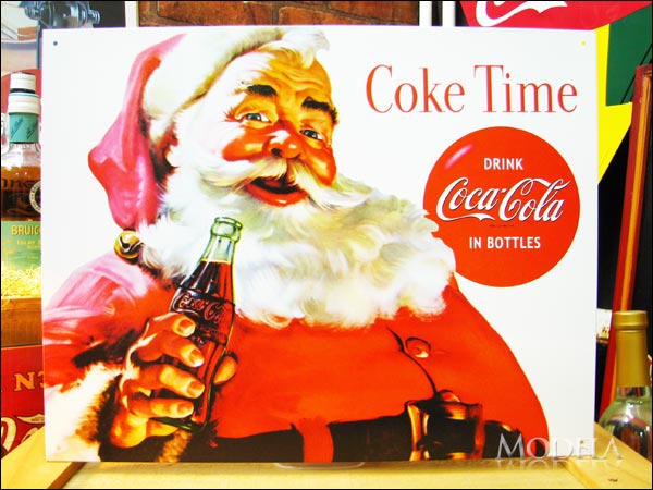 アメリカンブリキ看板 コカ・コーラ サンタのコーラタイム