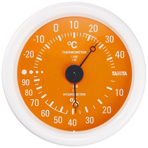 タニタ(TANITA) 〈温湿度計〉アナログ温湿度計 TT-515-OR(オレンジ)