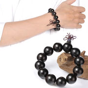 天然石 高品質 黒檀 念珠ブレスレット ウッドブレス 数珠【FOREST 天然石 パワーストーン】