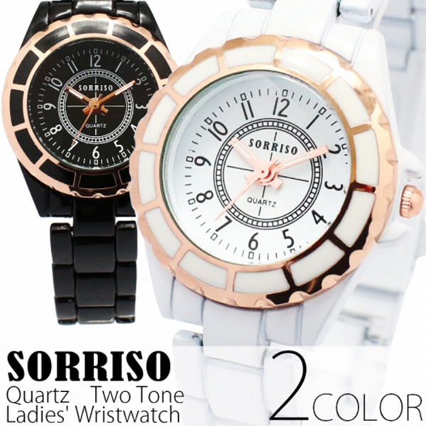 正規品SORRISOソリッソ ピンクゴールドベゼル 小さめケースにコーティングボディ SRHI1S レディース腕時計