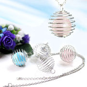 スパイラルかご アロマペンダント/ネックレスチェーン【FOREST 天然石 】