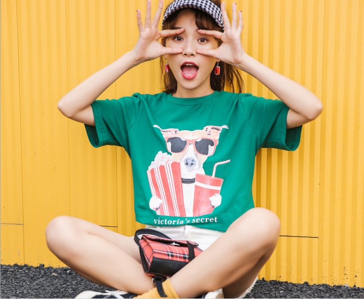 レディース トップス Tシャツ Tシャツ 半袖 シャツ プリントt ロゴt 英字 ゆったり 韓国風 春夏 可愛い アパレル 株式会社 シーネック 問屋 仕入れ 卸 卸売の専門 仕入れならnetsea