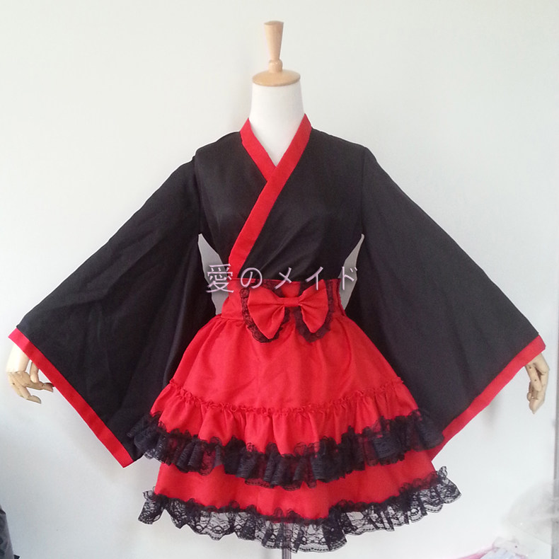 和風メイド服コスプレ5点セットウエイトレス服ハロウィン | 卸売