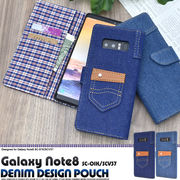 Galaxy Note8 SC-01K/SCV37用デニムデザインケースポーチ