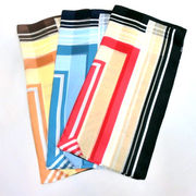 【日本製】【スカーフ】シルクサテンストライプローティション柄日本製四角大判スカーフ