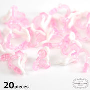 20個 プラスチック製 イヤリングパーツ キッズアクセサリー ピンク