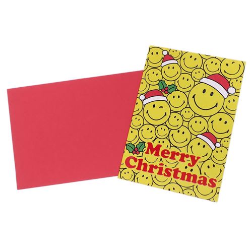 【グリーティングカード】スマイリーフェイス 封筒付きクリスマスカード/461 スプリング付き